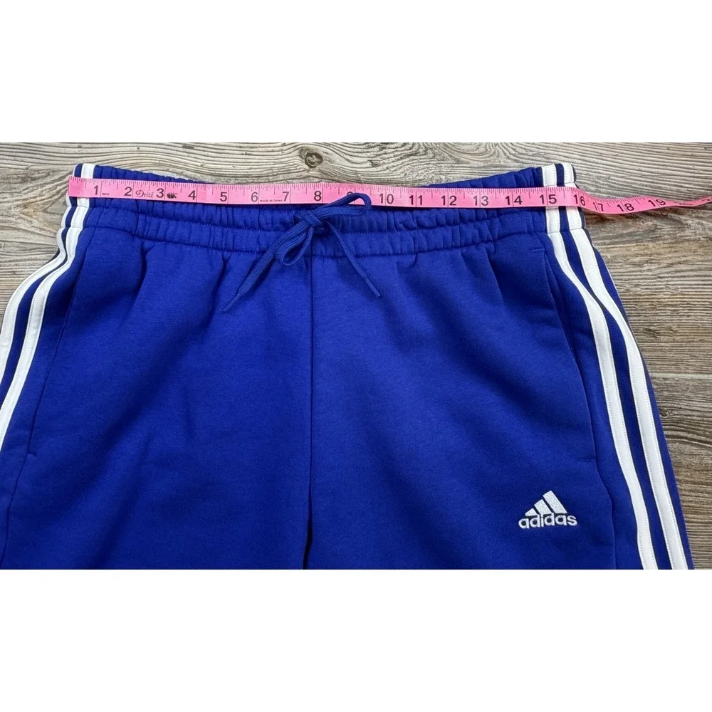 NWT Adidas Sweat Shorts Men L Blue Drawstring Elastic Waist Athletic Athleisure